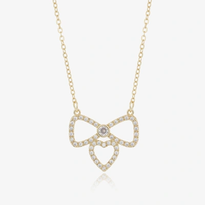 Angel's Face Kids'  Girls Gold Plated Bow Necklace (44cm)