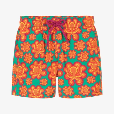 Vilebrequin Kids' Boys Green & Orange Swim Shorts
