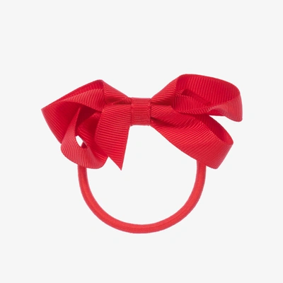 Peach Ribbons Kids' Girls Red Bow Hair Elastic (7cm)