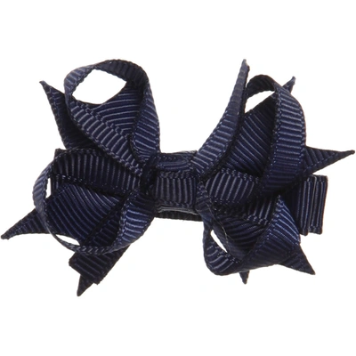 Bowtique London Kids' Girls Navy Blue Bow Hair Clip (4cm) In Black