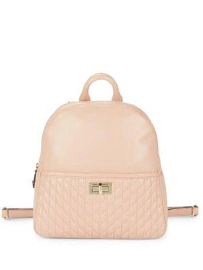 Karl Lagerfeld Quilted Leather Backpack In Bisque
