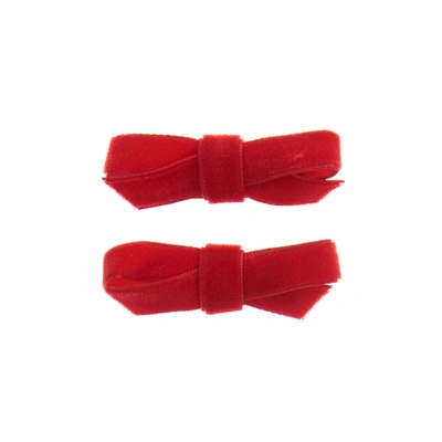 Bowtique London Kids' Girls Red Bow Hair Clips (2 Pack)