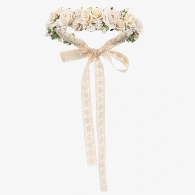 Sienna Likes To Party Kids'  Girls Ivory Rose Garland