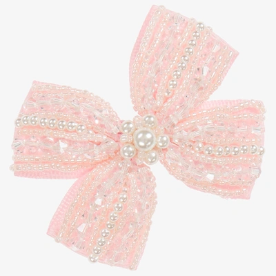 Sienna Likes To Party Kids'  Girls Pink Bow Hair Clip (7cm)