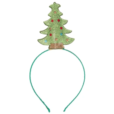 Bari Lynn Girls Green Christmas Tree Hairband