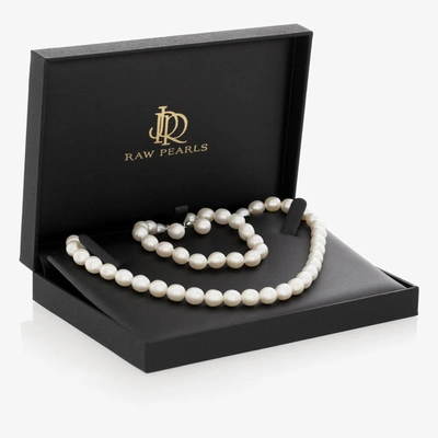 Raw Pearls Kids' Girls Ivory Pearl Jewellery Set