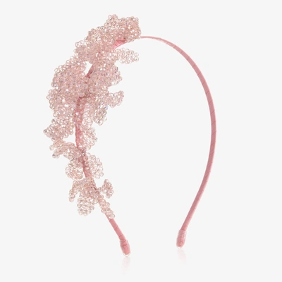 Sienna Likes To Party Kids'  Girls Pink Crystal Flower Hairband