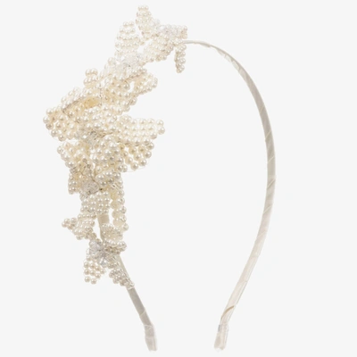 Sienna Likes To Party Kids'  Girls Ivory Beaded Hairband