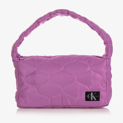 Calvin Klein Jeans Est.1978 Girls Purple Quilted Bag (25cm)