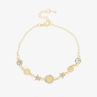 David Charles Girls Gold Crystal Star Bracelet