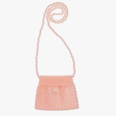 David Charles Girls Pink Faux Pearl Bag (15cm)
