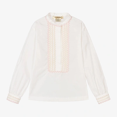 Stella Mccartney Kids Girls Ivory Organic Cotton Blouse