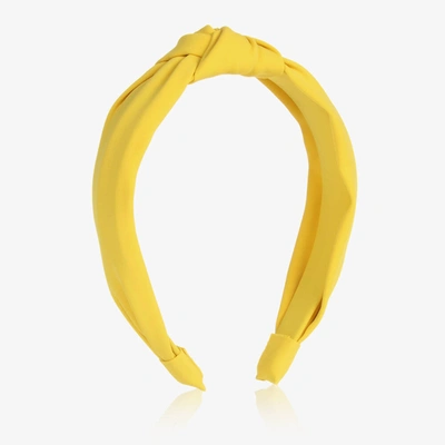 Abel & Lula Girls Yellow Crêpe Knot Hairband