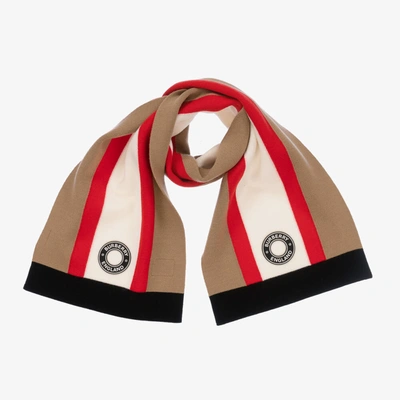 Burberry Icon Stripe Wool Scarf (128cm) In Brown