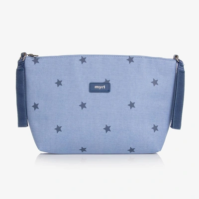 Mayoral Kids' Boys Blue Faux Leather Star Pouch (33cm) In Brown
