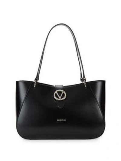 Valentino By Mario Valentino Charlotte Leather Shoulder Bag In Black