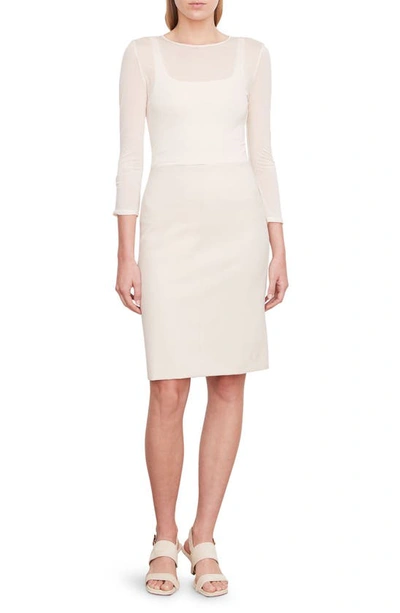 Vince Seamed Front Short Pencil Skirt In Pale Fawn