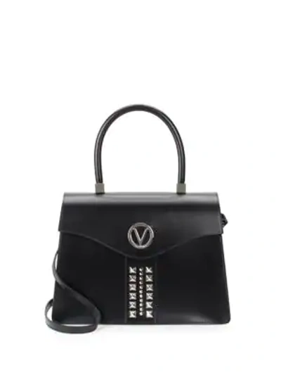 Valentino By Mario Valentino Melanie Studded Leather Top Handle Bag In Black