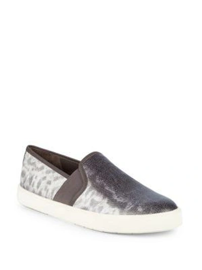 Vince Preston-b Leather Slip-on Trainers In Silver