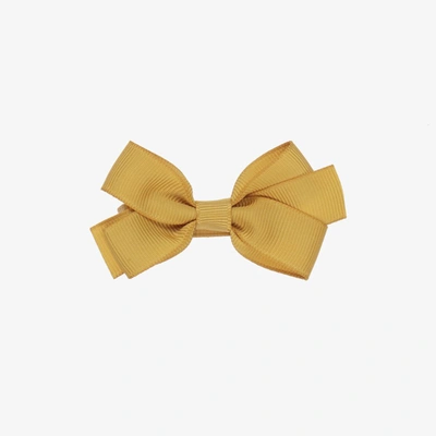 Peach Ribbons Kids' Girls Yellow Bow Hair Clip (7cm)