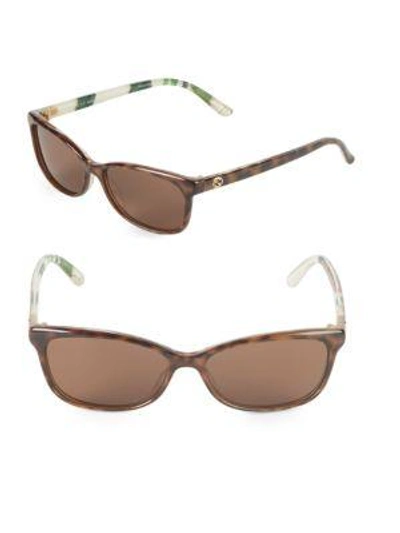 Gucci 54mm Rectangle Sunglasses In Brown
