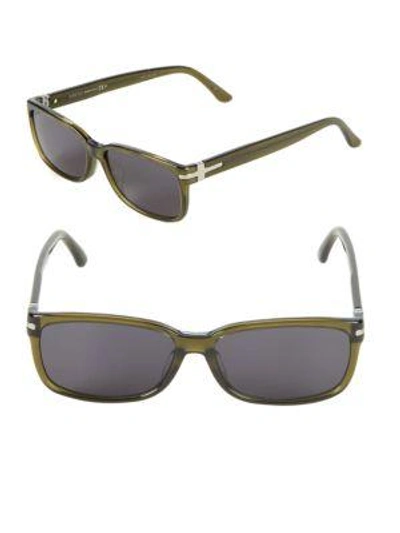 Gucci 64mm Rectangle Sunglasses In Green
