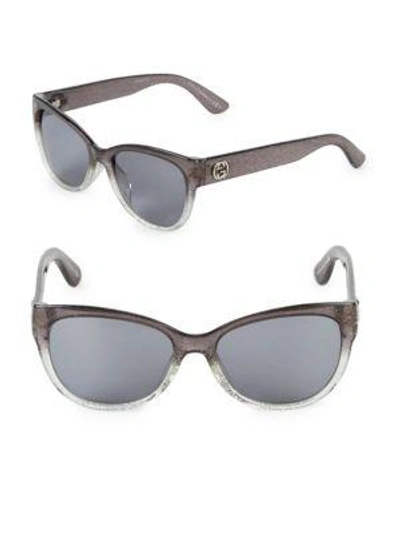 Gucci 60mm Butterfly Sunglasses In Grey