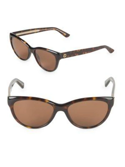 Gucci 53mm Butterfly Sunglasses In Dark Havana