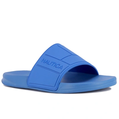 Nautica Logo-embossed Slide Sandal In Blue