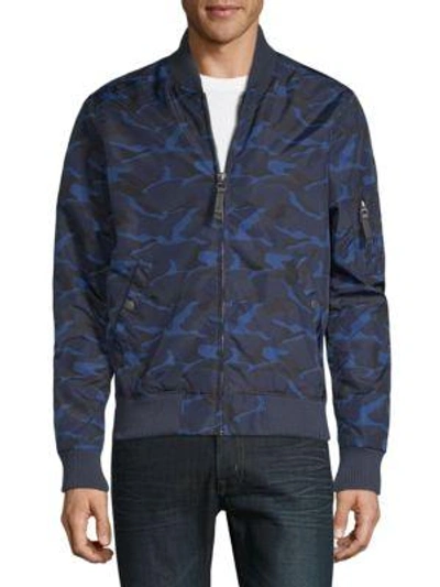 Slate Stone Camouflage Bomber Jacket In Blue Camo ModeSens