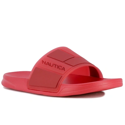 Nautica Logo-embossed Slide Sandal In Pink