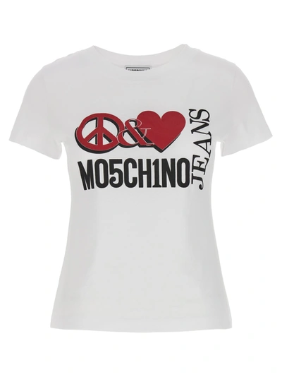 Mo5ch1no Jeans Logo Print T-shirt White