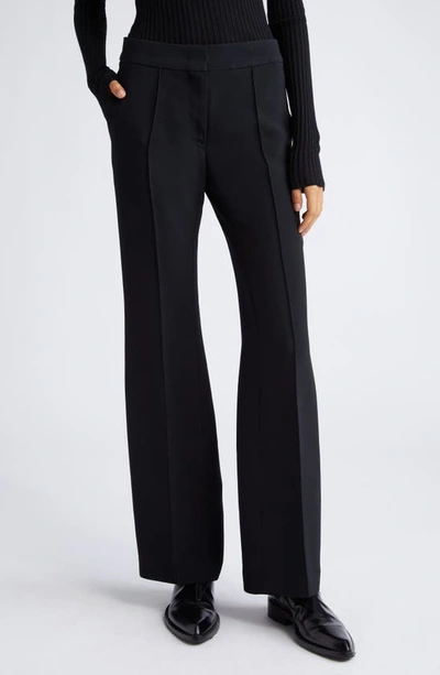 Jil Sander Flared Cropped Tailored Trousers In 001-black