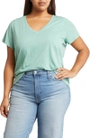 Madewell V-neck Short Sleeve T-shirt In Dusty Fern