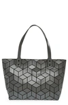 Patrizia Luca Slanted Square Geometric Tote Bag In Matte Charcoal