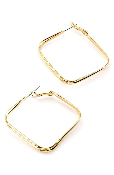 Panacea Square Twist Hoop Earrings In Gold