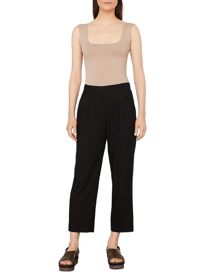 Vince Womens Pleated High Rise Trouser Pants In Black