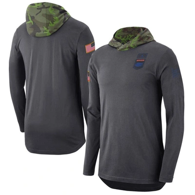 Jordan Brand Nike Anthracite Florida Gators Military Long Sleeve Hoodie T-shirt