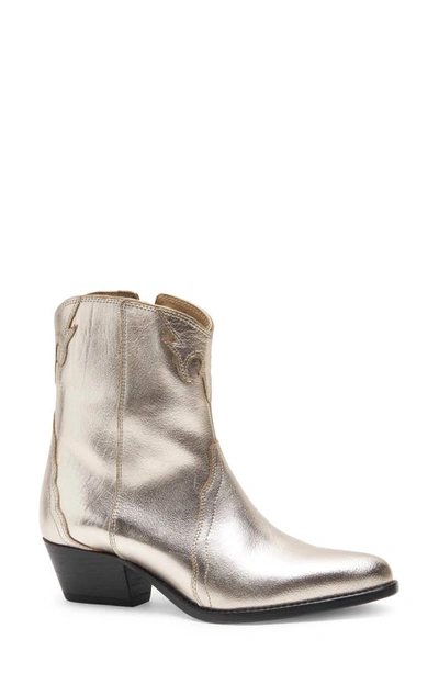 Free People New Frontier Western Bootie In Gold