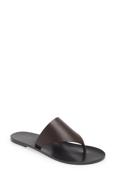 The Row Avery Thong Sandal In Espresso