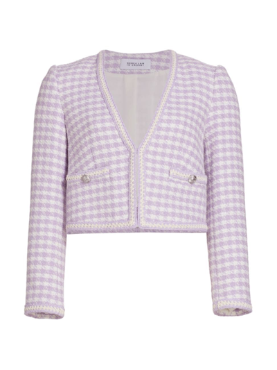 Derek Lam 10 Crosby Astrid V Neck Cropped Jacket In Lavender/ivory