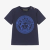Versace Navy Blue Medusa Logo Baby T-shirt