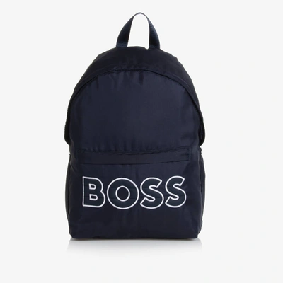 Hugo Boss Kids' Boys Navy Blue Backpack (40cm)