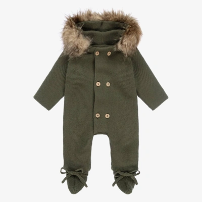 Mebi Babies' Forest Green Knitted Pramsuit