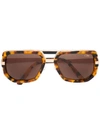 Cazal Tortoiseshell Effect Sunglasses In Brown
