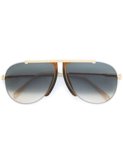 Celine Céline Eyewear Aviator Frame Sunglasses - Metallic