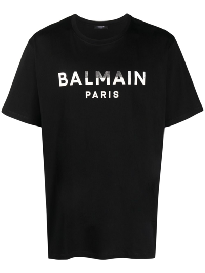 Balmain Tshirt Logo In Black