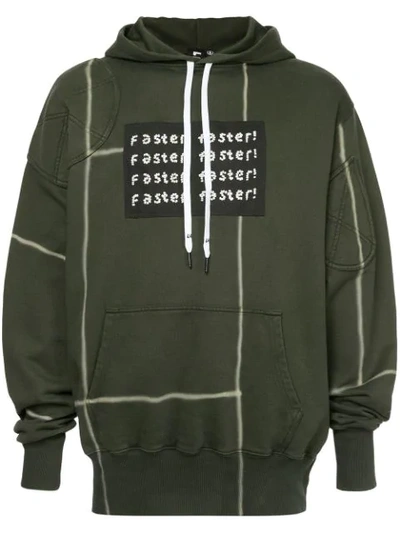 Liam Hodges Faster Panelled Hoodie In Green