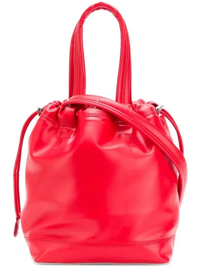 Paco Rabanne Drawstring Bucket Bag In Red