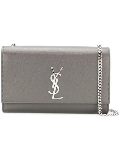 Saint Laurent Monogram Kate Shoulder Bag In Grey